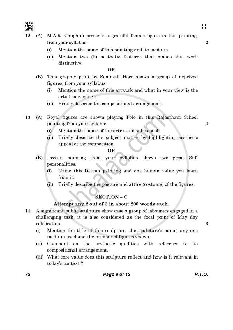 Fine Arts (Applied Art-Commercial Art) 2025-2026 - CBSE 12th - Class 12 - CBSE (Central Board of Secondary Education) question paper with PDF download