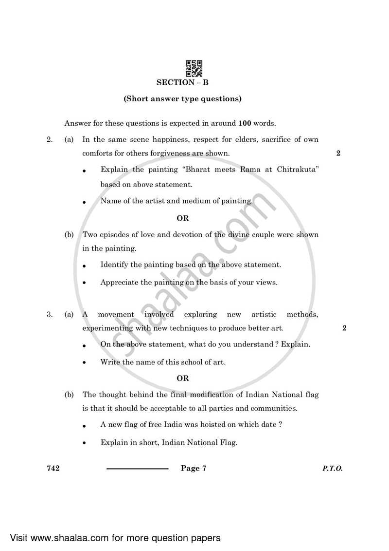 Fine Arts (Graphics) 2023-2024 - CBSE 12th - Class 12 - CBSE (Central Board of Secondary Education) question paper with PDF download