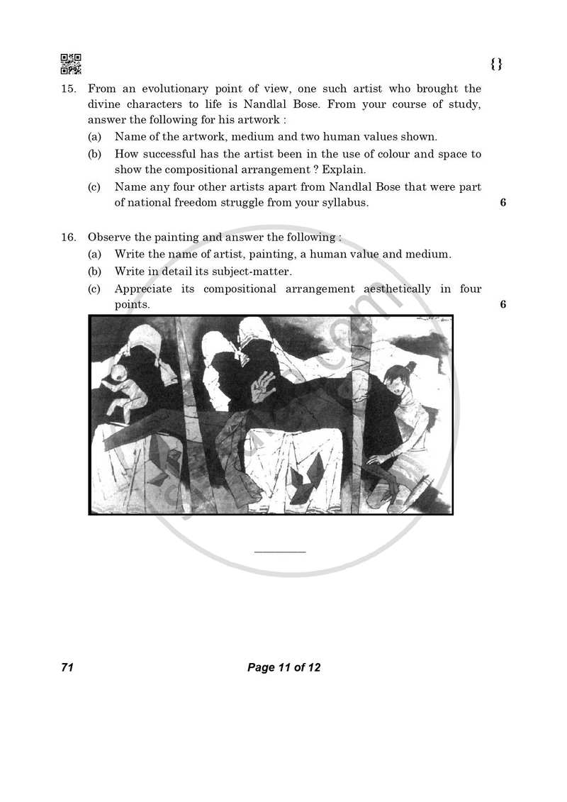 Fine Arts (Painting) 2025-2026 - CBSE 12th - Class 12 - CBSE (Central Board of Secondary Education) question paper with PDF download