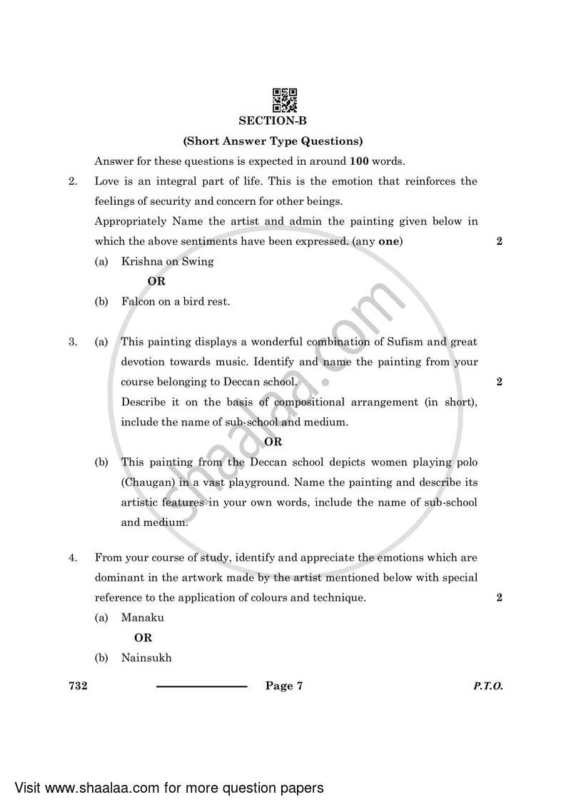 Fine Arts (Sculpture) 2023-2024 - CBSE 12th - Class 12 - CBSE (Central Board of Secondary Education) question paper with PDF download