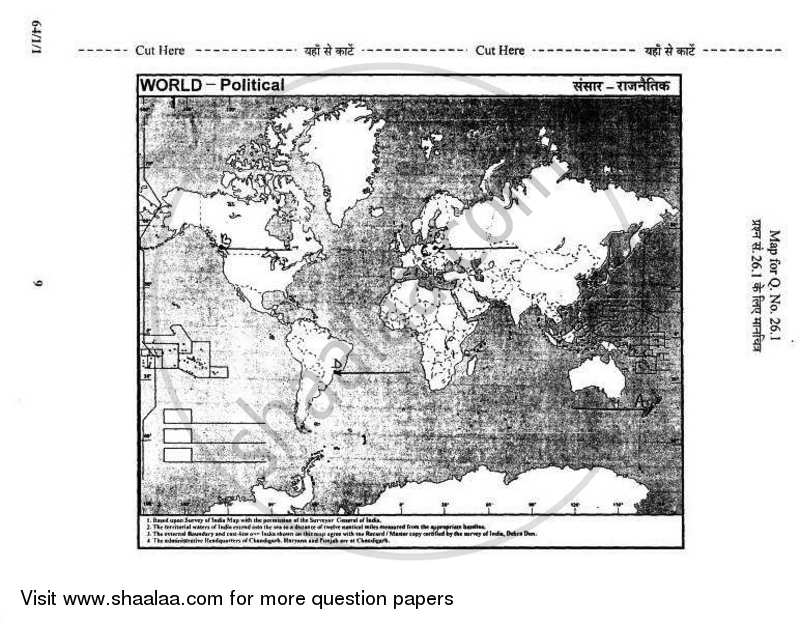Geography 2010-2011 - CBSE 12th - Class 12 - CBSE (Central Board of Secondary Education) question paper with PDF download