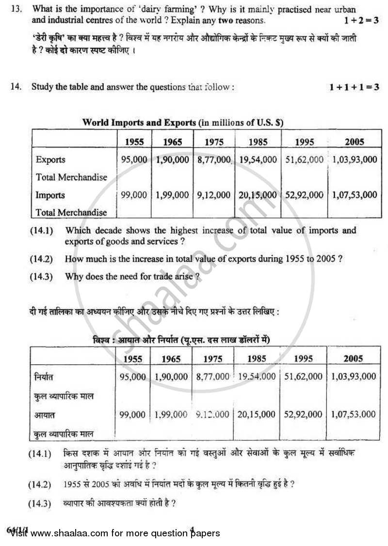 Geography 2010-2011 - CBSE 12th - Class 12 - CBSE (Central Board of Secondary Education) question paper with PDF download