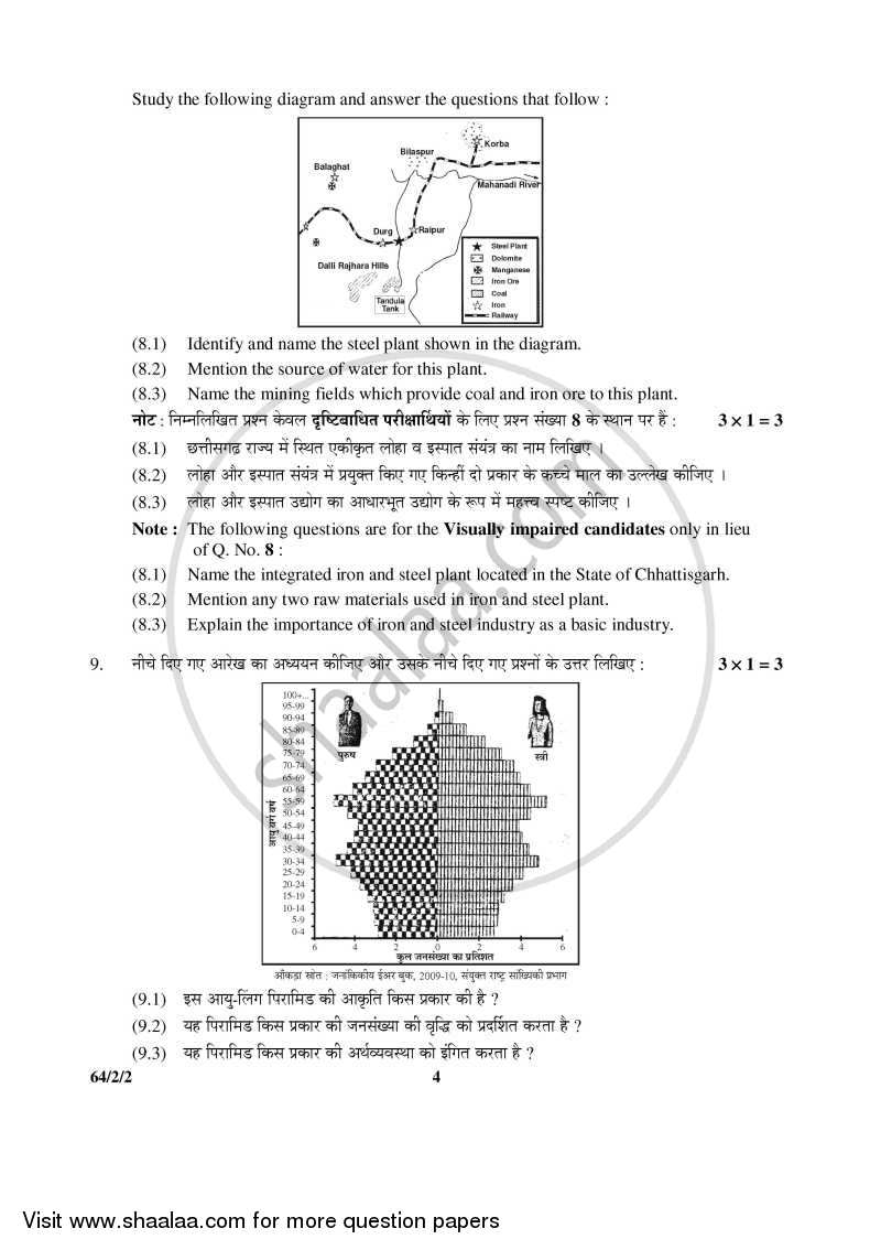 Geography 2015-2016 - CBSE 12th - Class 12 - CBSE (Central Board of Secondary Education) question paper with PDF download