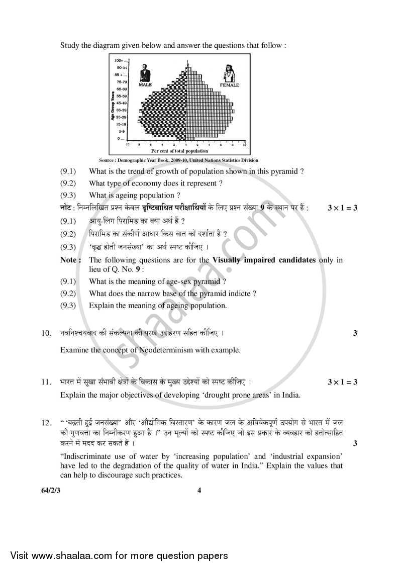 Geography 2015-2016 - CBSE 12th - Class 12 - CBSE (Central Board of Secondary Education) question paper with PDF download