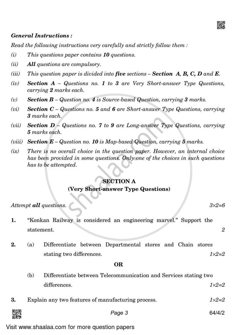 Geography 2021-2022 - CBSE 12th - Class 12 - CBSE (Central Board of Secondary Education) question paper with PDF download