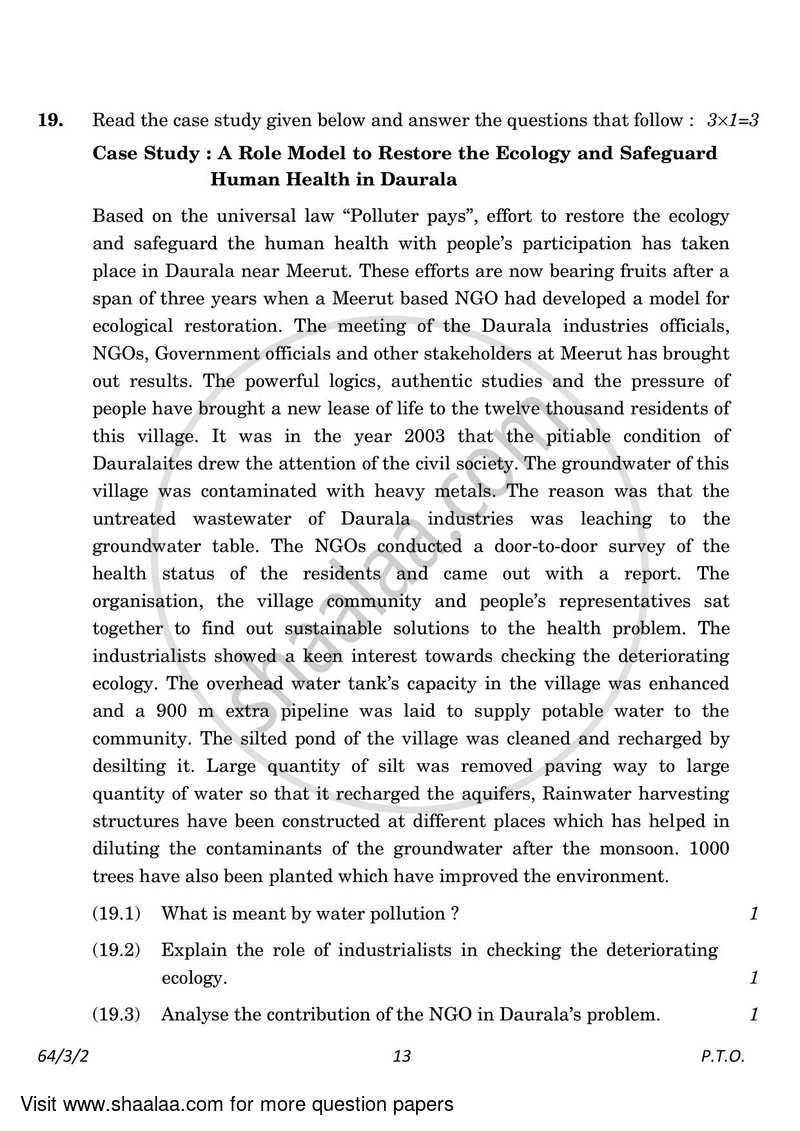 Geography 2022-2023 - CBSE 12th - Class 12 - CBSE (Central Board of Secondary Education) question paper with PDF download