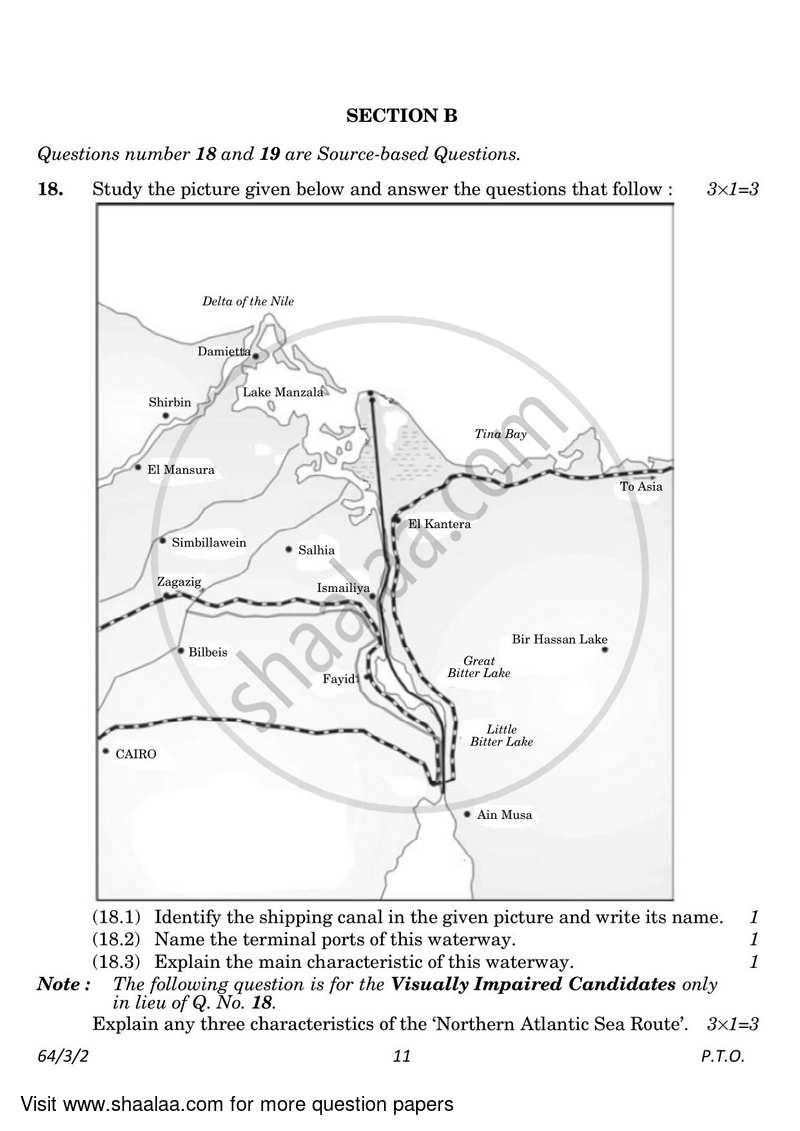 Geography 2022-2023 - CBSE 12th - Class 12 - CBSE (Central Board of Secondary Education) question paper with PDF download