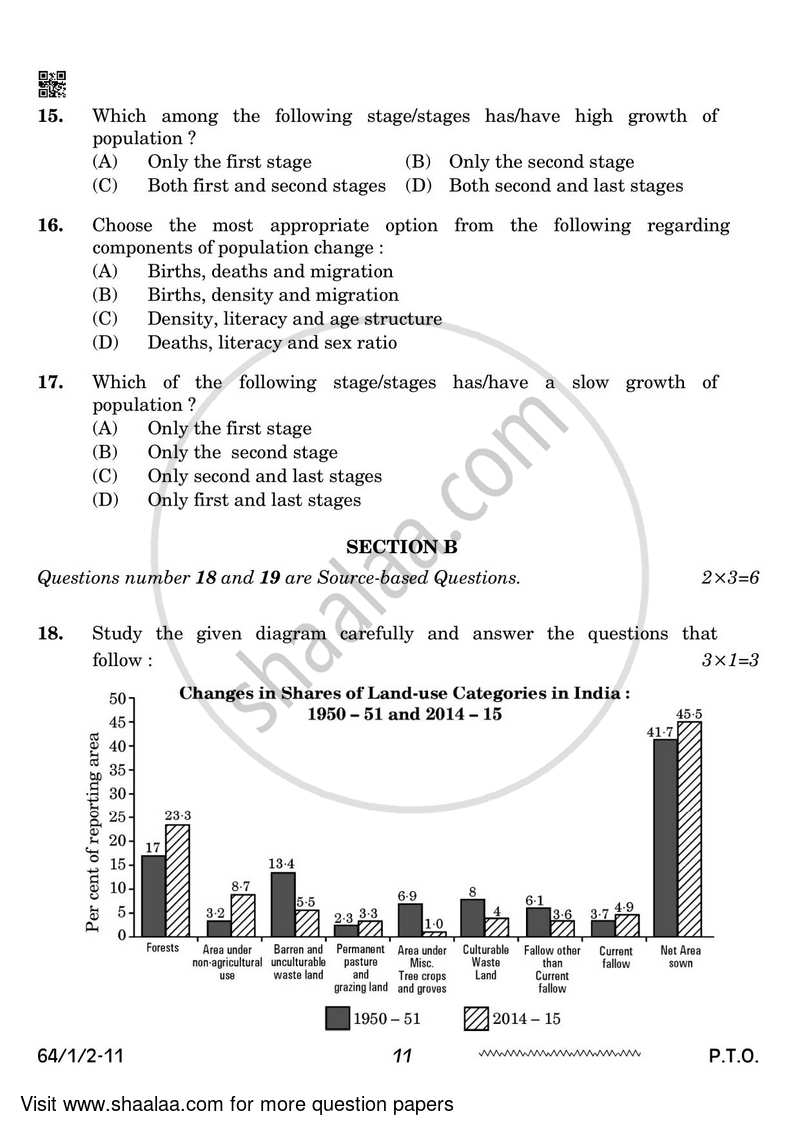Geography 2023-2024 - CBSE 12th - Class 12 - CBSE (Central Board of Secondary Education) question paper with PDF download