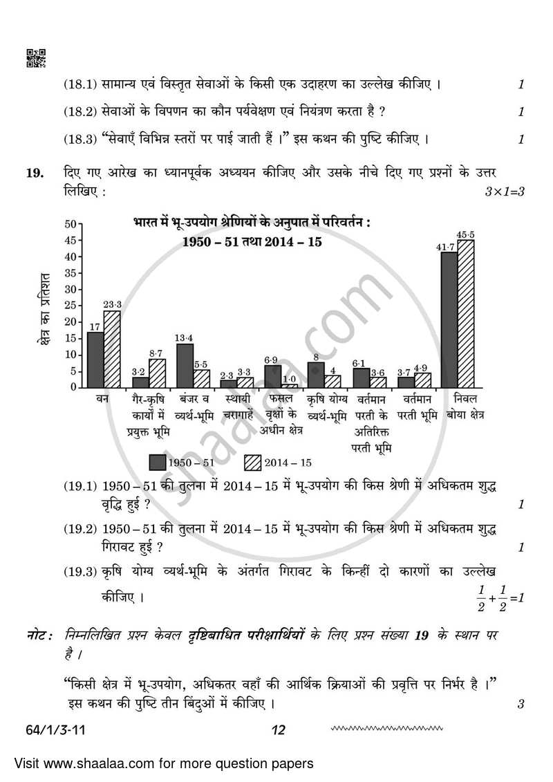 Geography 2023-2024 - CBSE 12th - Class 12 - CBSE (Central Board of Secondary Education) question paper with PDF download