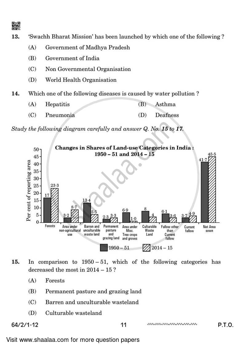 Geography 2023-2024 - CBSE 12th - Class 12 - CBSE (Central Board of Secondary Education) question paper with PDF download