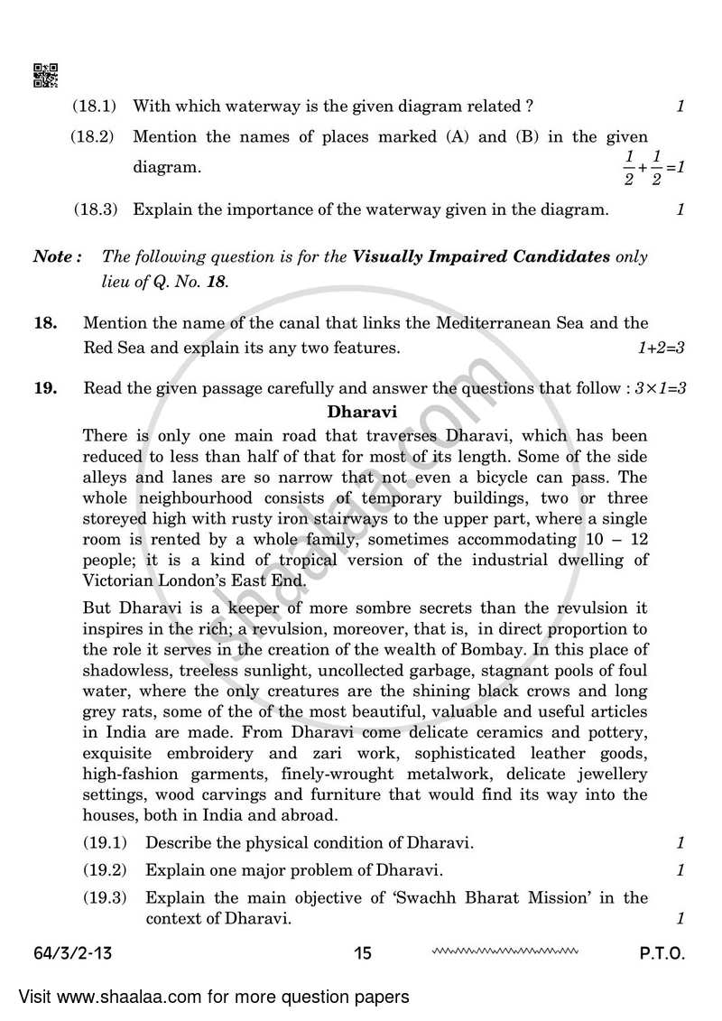 Geography 2023-2024 - CBSE 12th - Class 12 - CBSE (Central Board of Secondary Education) question paper with PDF download