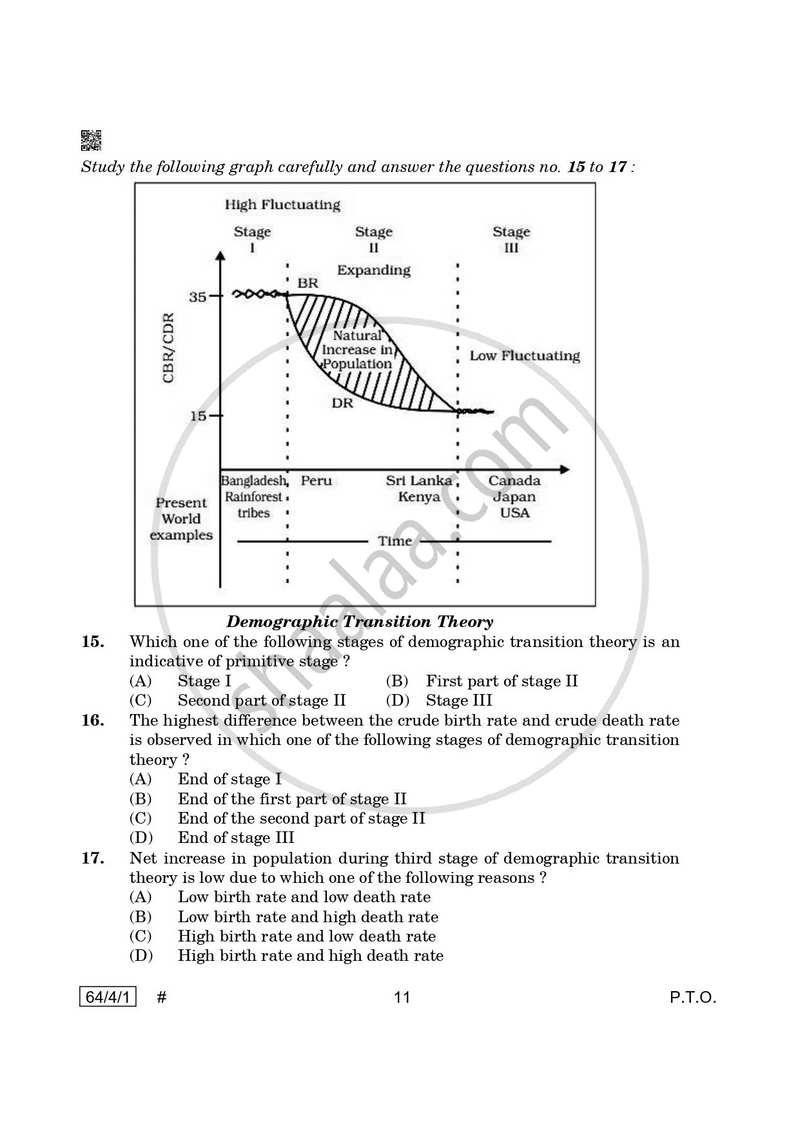 Geography 2024-2025 - CBSE 12th - Class 12 - CBSE (Central Board of Secondary Education) question paper with PDF download
