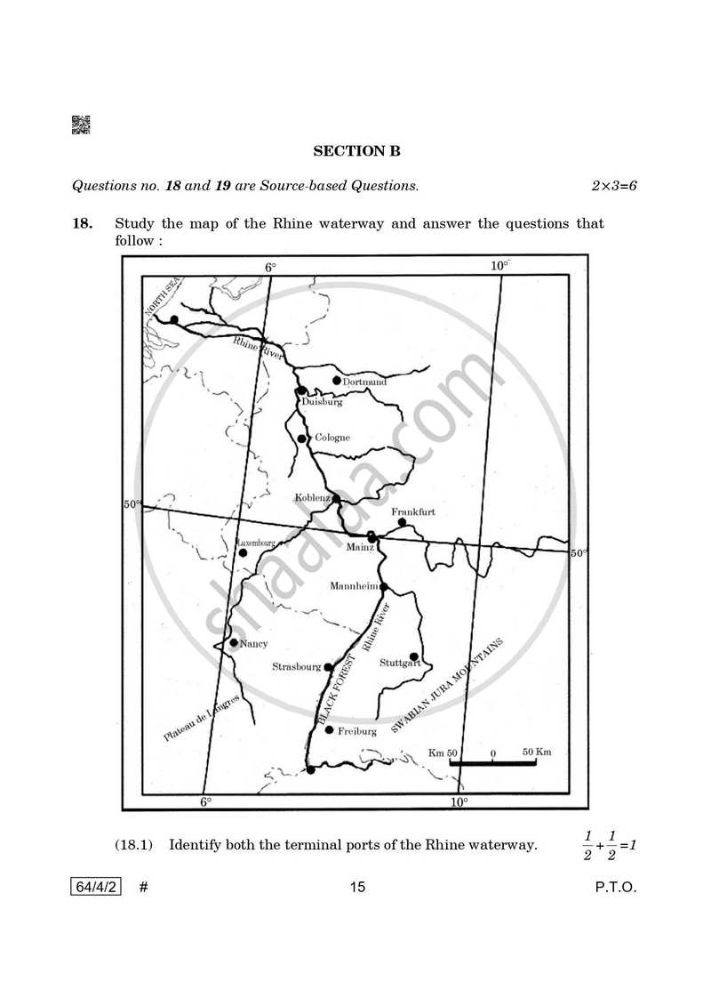 Geography 2024-2025 - CBSE 12th - Class 12 - CBSE (Central Board of Secondary Education) question paper with PDF download