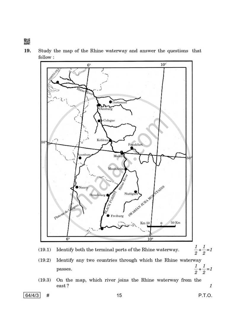 Geography 2024-2025 - CBSE 12th - Class 12 - CBSE (Central Board of Secondary Education) question paper with PDF download