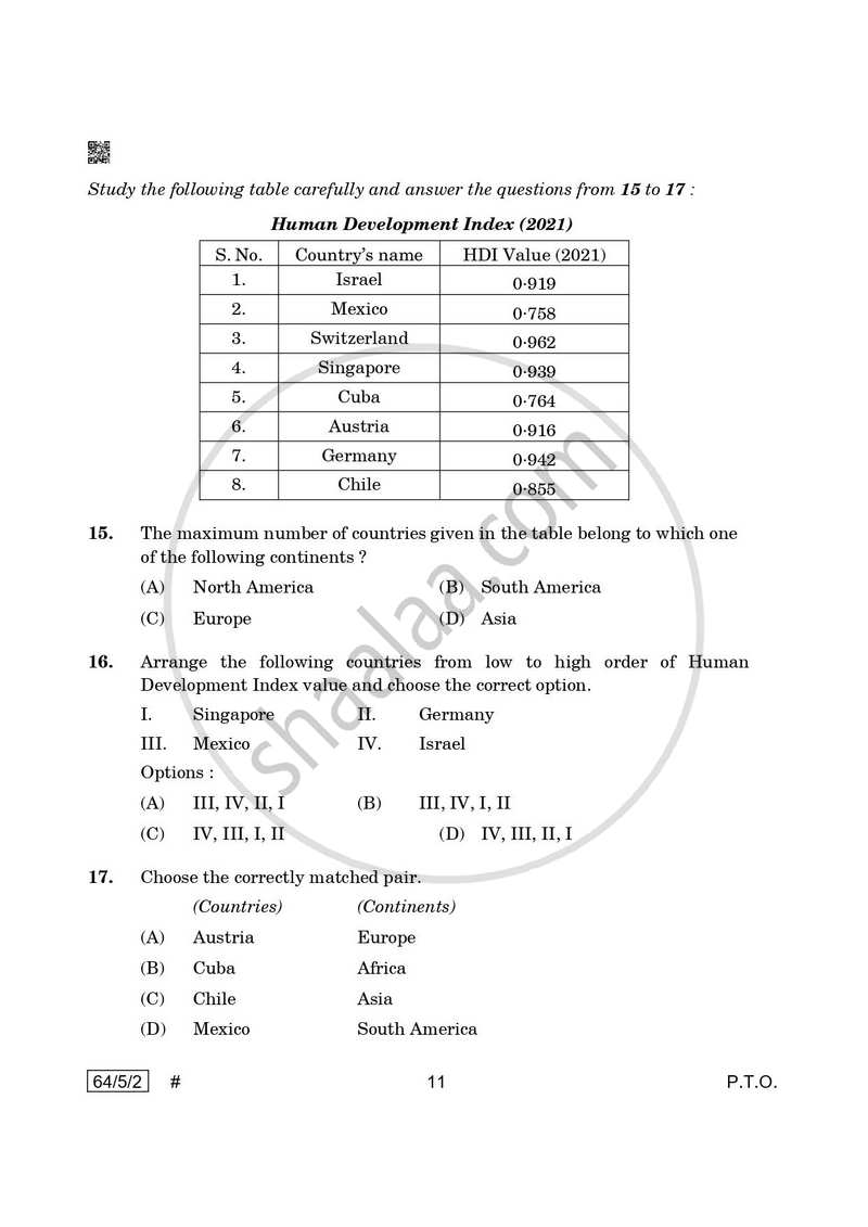 Geography 2024-2025 - CBSE 12th - Class 12 - CBSE (Central Board of Secondary Education) question paper with PDF download