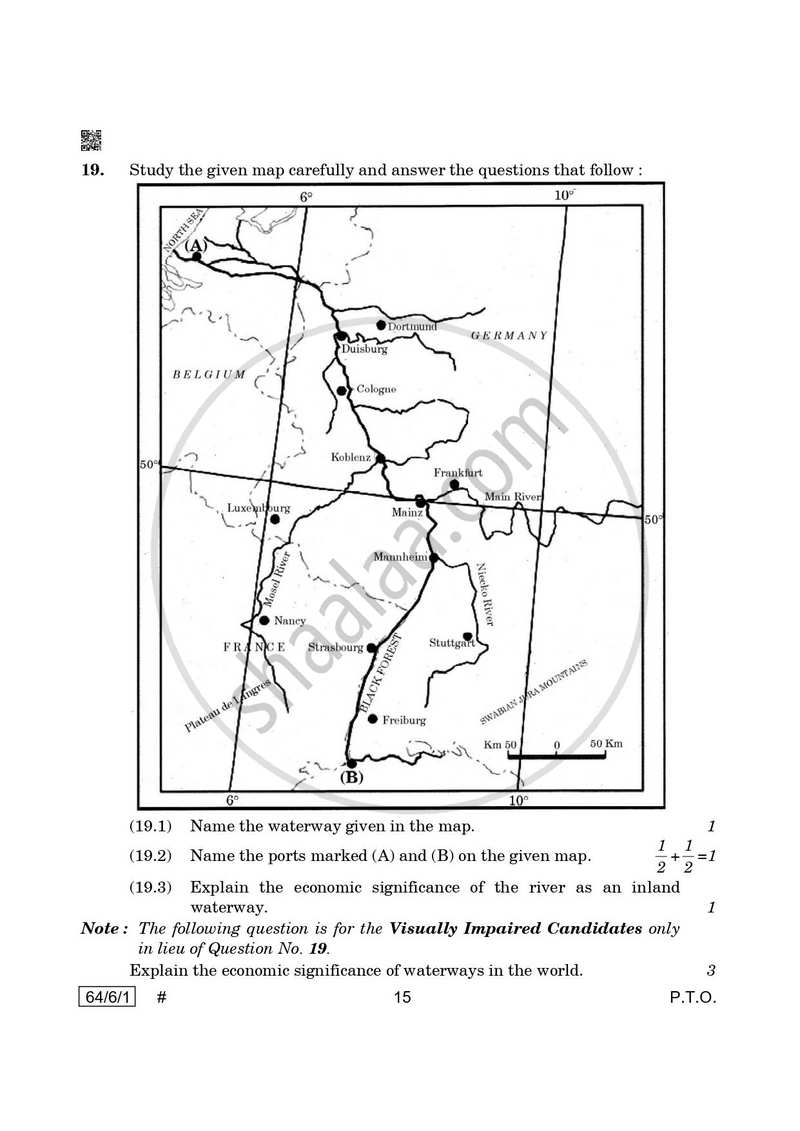 Geography 2024-2025 - CBSE 12th - Class 12 - CBSE (Central Board of Secondary Education) question paper with PDF download