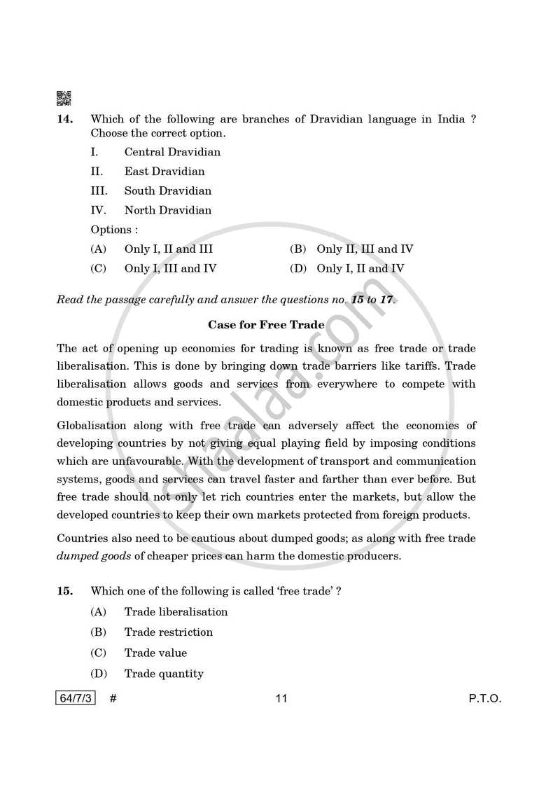 Geography 2024-2025 - CBSE 12th - Class 12 - CBSE (Central Board of Secondary Education) question paper with PDF download