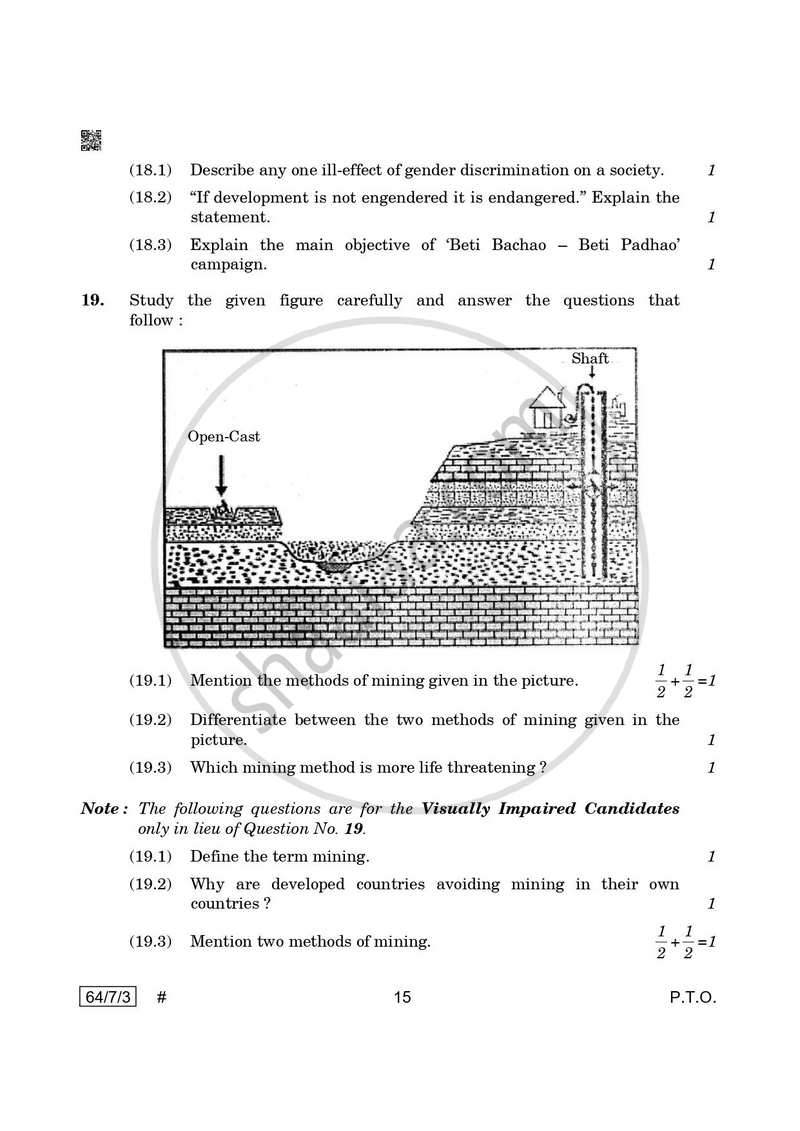 Geography 2024-2025 - CBSE 12th - Class 12 - CBSE (Central Board of Secondary Education) question paper with PDF download