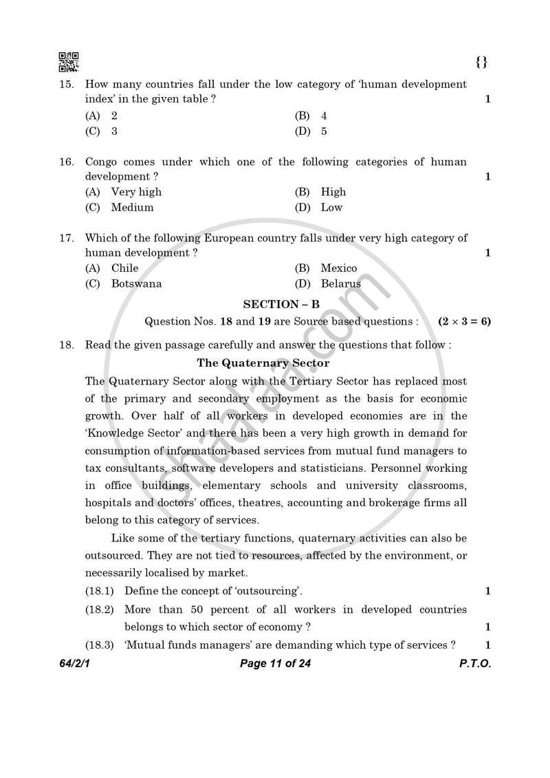 Geography 2025-2026 - CBSE 12th - Class 12 - CBSE (Central Board of Secondary Education) question paper with PDF download