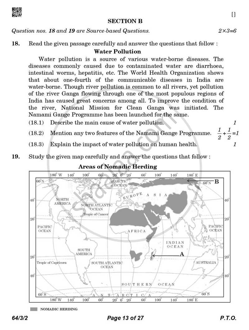 Geography 2025-2026 - CBSE 12th - Class 12 - CBSE (Central Board of Secondary Education) question paper with PDF download