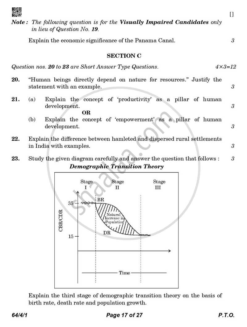 Geography 2025-2026 - CBSE 12th - Class 12 - CBSE (Central Board of Secondary Education) question paper with PDF download