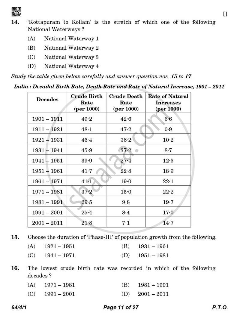 Geography 2025-2026 - CBSE 12th - Class 12 - CBSE (Central Board of Secondary Education) question paper with PDF download