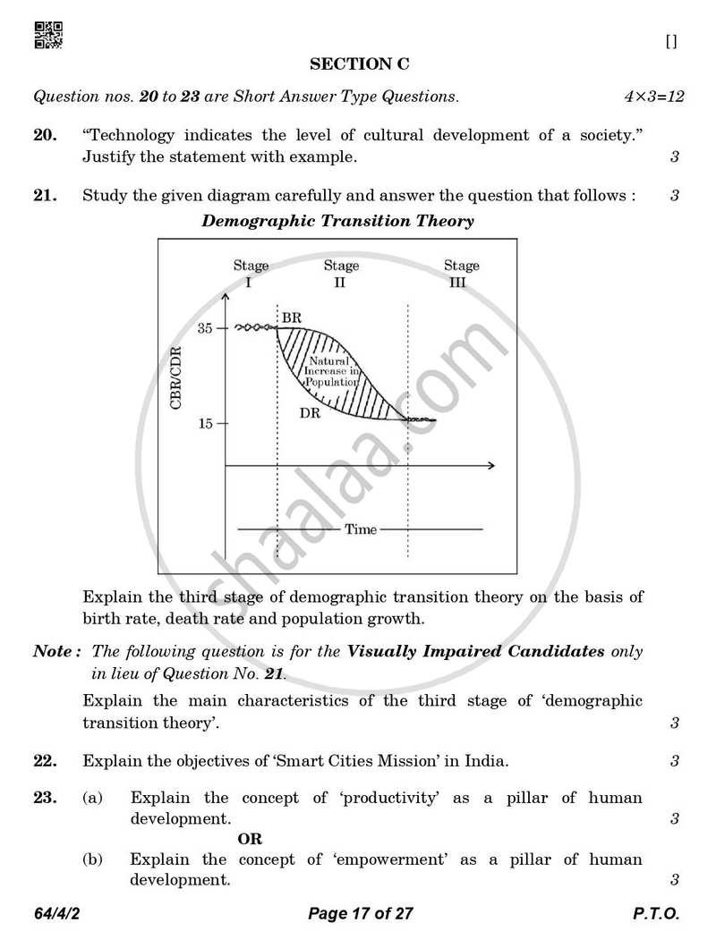 Geography 2025-2026 - CBSE 12th - Class 12 - CBSE (Central Board of Secondary Education) question paper with PDF download