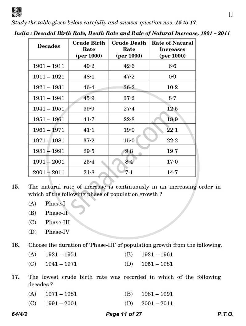 Geography 2025-2026 - CBSE 12th - Class 12 - CBSE (Central Board of Secondary Education) question paper with PDF download