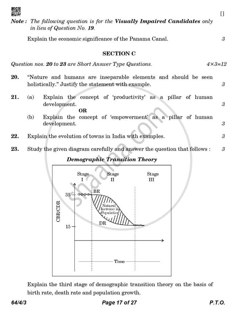 Geography 2025-2026 - CBSE 12th - Class 12 - CBSE (Central Board of Secondary Education) question paper with PDF download