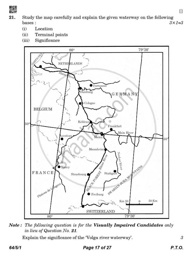 Geography 2025-2026 - CBSE 12th - Class 12 - CBSE (Central Board of Secondary Education) question paper with PDF download