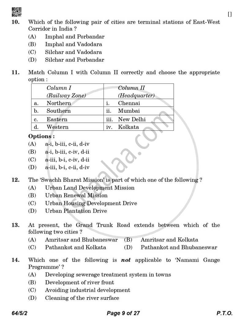 Geography 2025-2026 - CBSE 12th - Class 12 - CBSE (Central Board of Secondary Education) question paper with PDF download