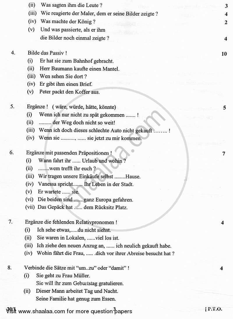 German 2012-2013 - CBSE 12th - Class 12 - CBSE (Central Board of Secondary Education) question paper with PDF download