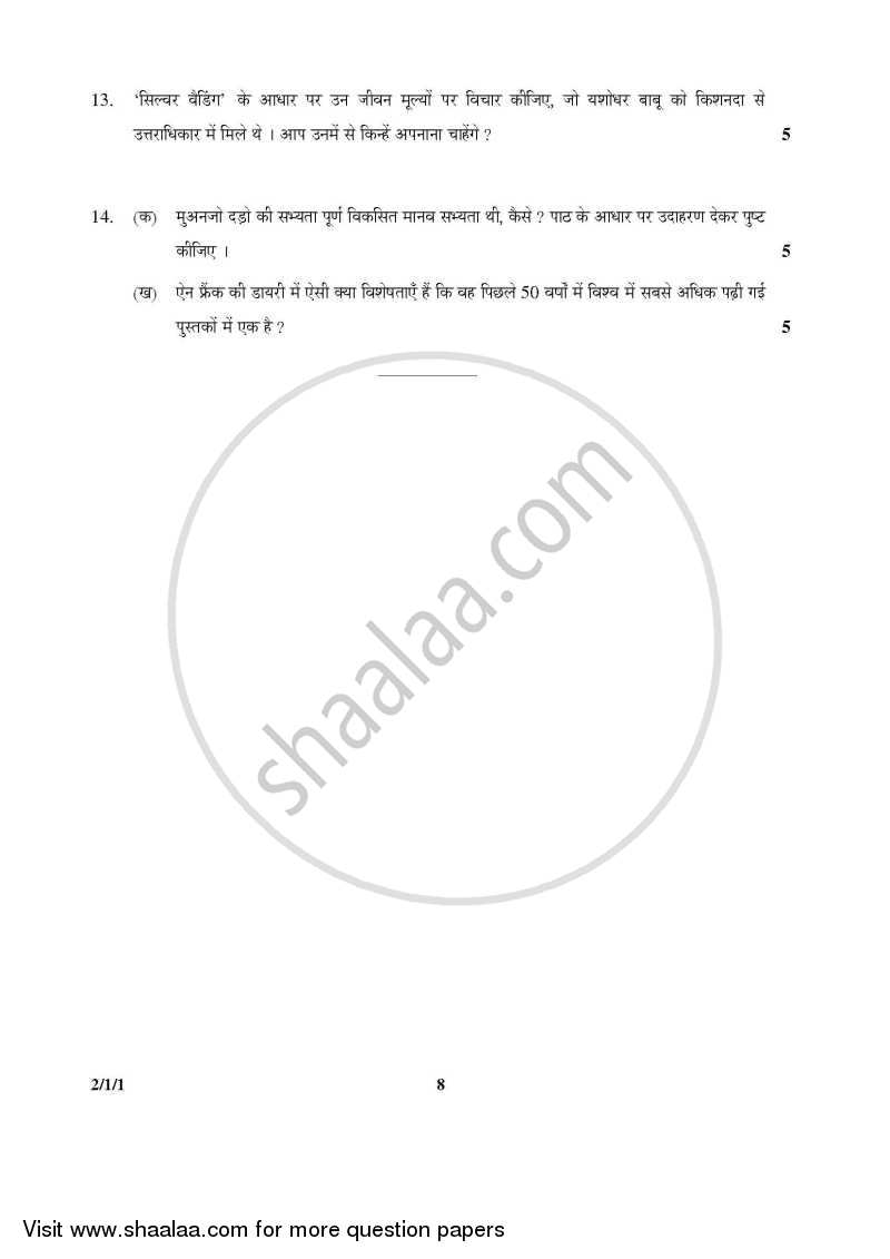 Hindi (Core) 2014-2015 - CBSE 12th - Class 12 - CBSE (Central Board of Secondary Education) question paper with PDF download