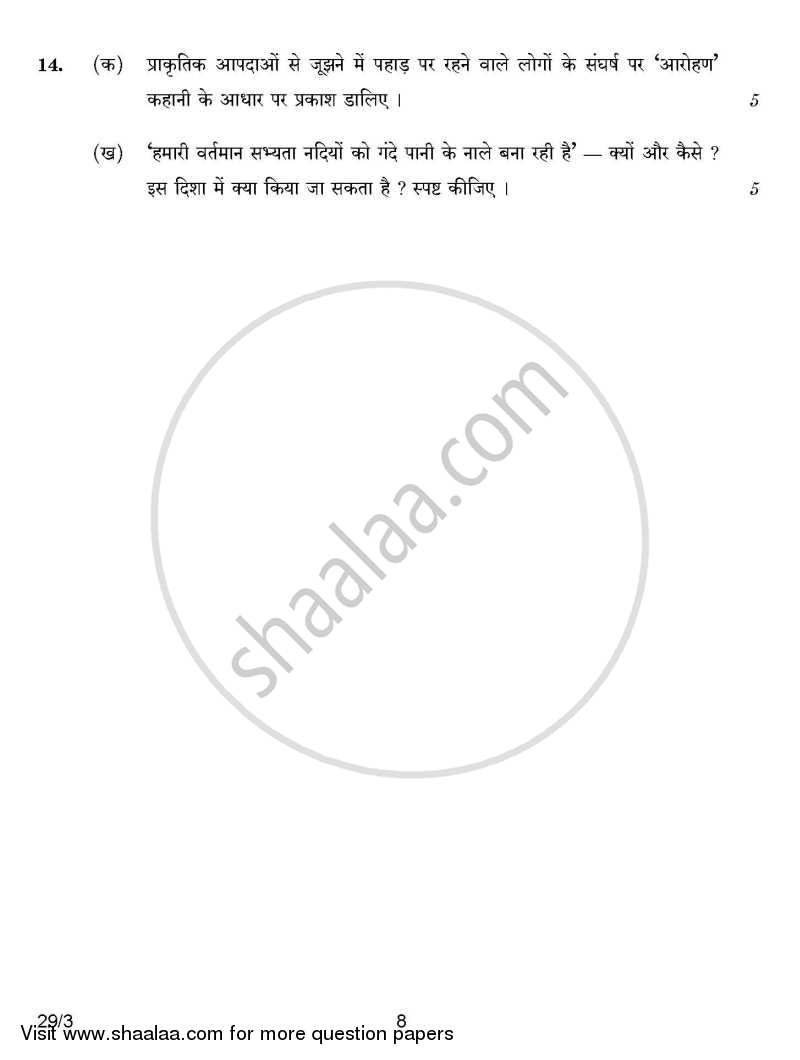 Hindi (Elective) 2014-2015 - CBSE 12th - Class 12 - CBSE (Central Board of Secondary Education) question paper with PDF download