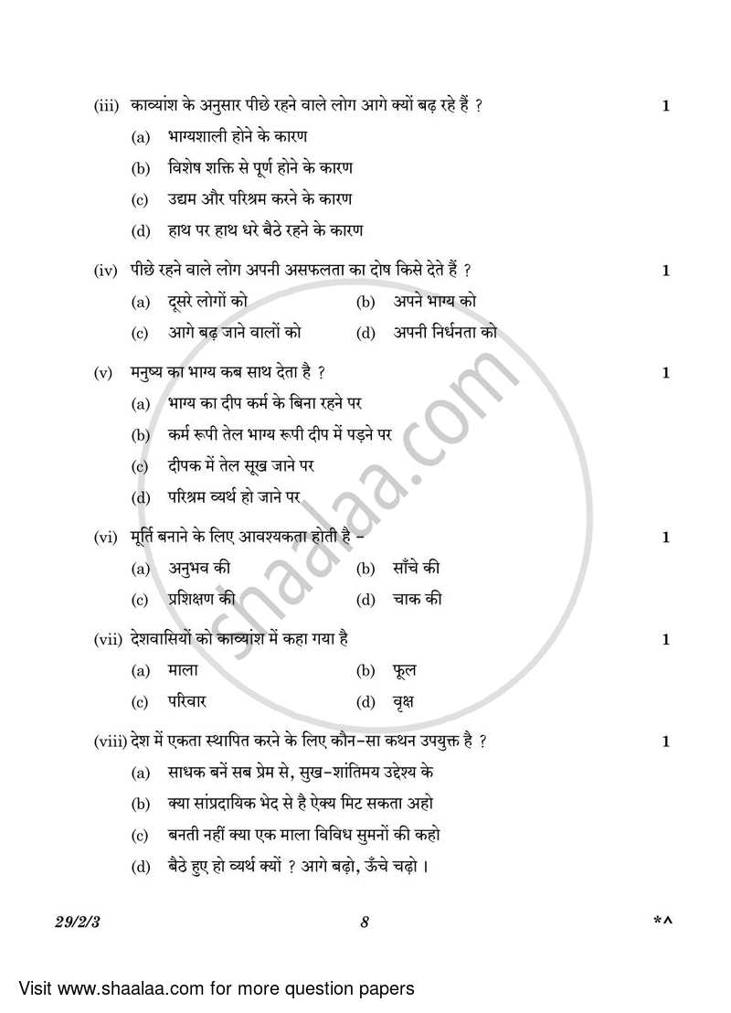 Hindi (Elective) 2022-2023 - CBSE 12th - Class 12 - CBSE (Central Board of Secondary Education) question paper with PDF download