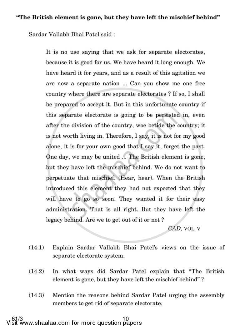 History 2013-2014 - CBSE 12th - Class 12 - CBSE (Central Board of Secondary Education) question paper with PDF download