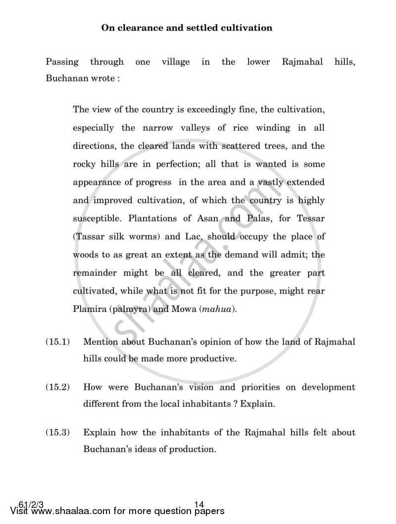 History 2013-2014 - CBSE 12th - Class 12 - CBSE (Central Board of Secondary Education) question paper with PDF download