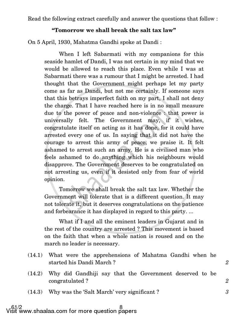 History 2017-2018 - CBSE 12th - Class 12 - CBSE (Central Board of Secondary Education) question paper with PDF download