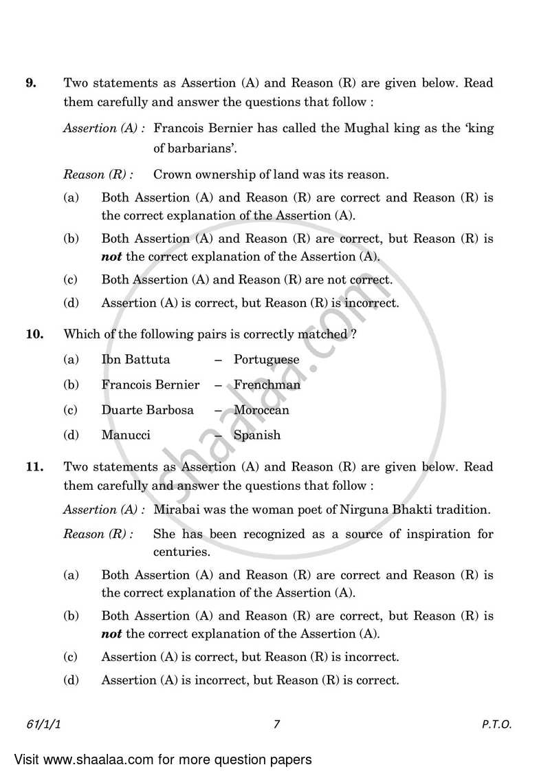 History 2022-2023 - CBSE 12th - Class 12 - CBSE (Central Board of Secondary Education) question paper with PDF download