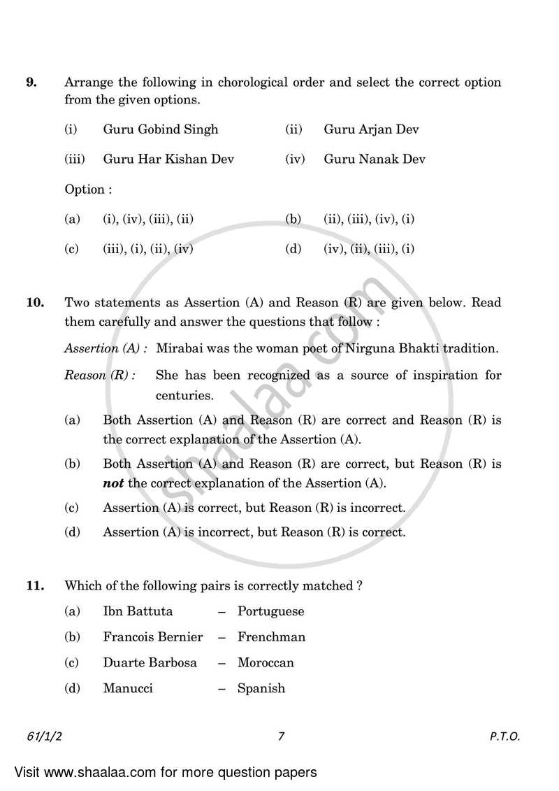 History 2022-2023 - CBSE 12th - Class 12 - CBSE (Central Board of Secondary Education) question paper with PDF download