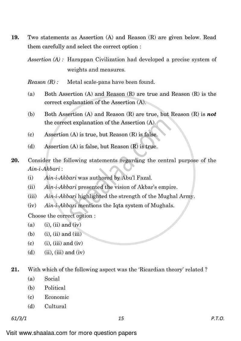 History 2022-2023 - CBSE 12th - Class 12 - CBSE (Central Board of Secondary Education) question paper with PDF download
