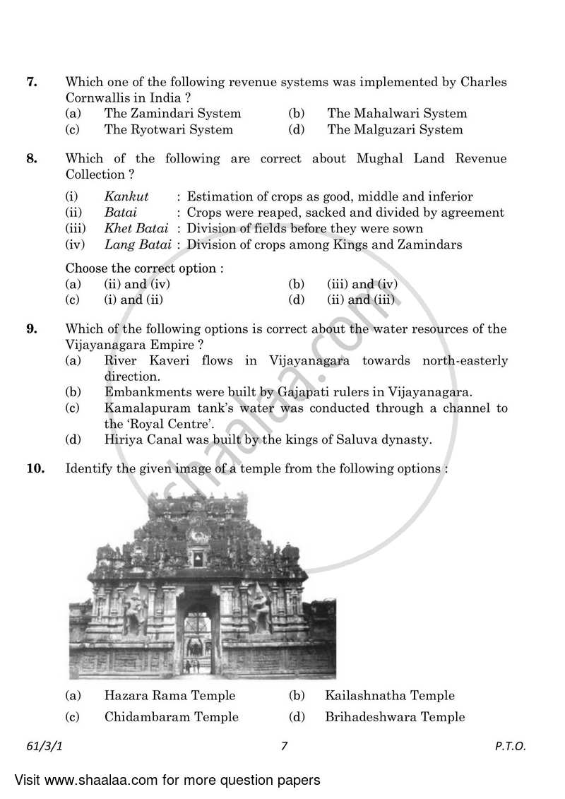 History 2022-2023 - CBSE 12th - Class 12 - CBSE (Central Board of Secondary Education) question paper with PDF download