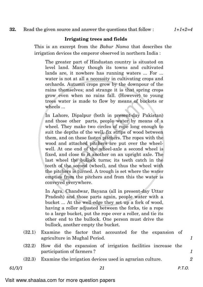 History 2022-2023 - CBSE 12th - Class 12 - CBSE (Central Board of Secondary Education) question paper with PDF download