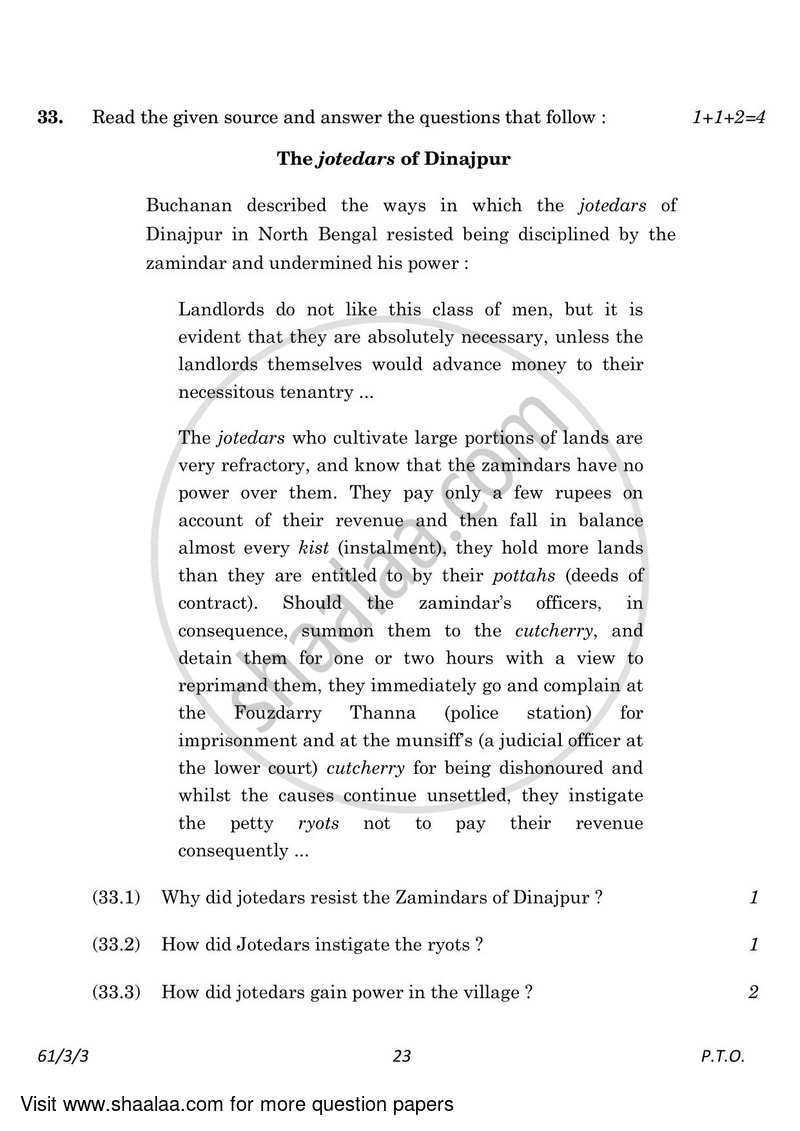 History 2022-2023 - CBSE 12th - Class 12 - CBSE (Central Board of Secondary Education) question paper with PDF download