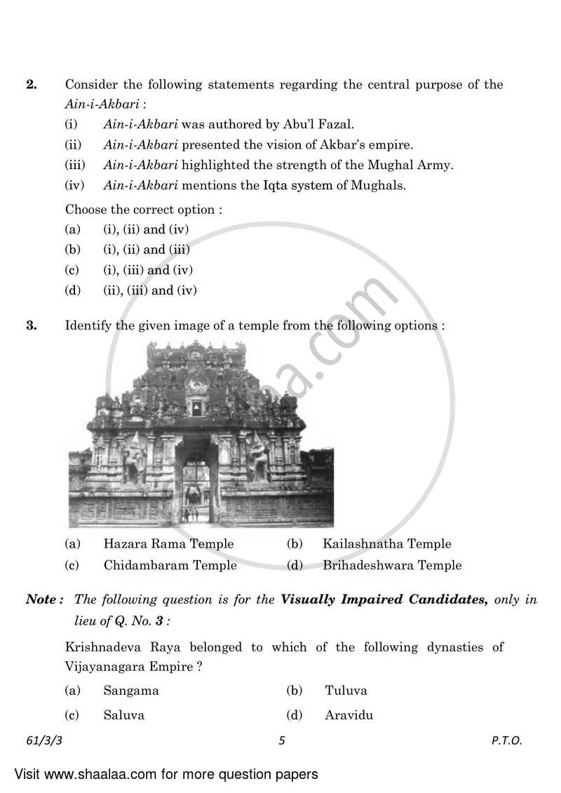 History 2022-2023 - CBSE 12th - Class 12 - CBSE (Central Board of Secondary Education) question paper with PDF download