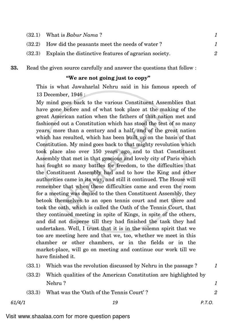 History 2022-2023 - CBSE 12th - Class 12 - CBSE (Central Board of Secondary Education) question paper with PDF download