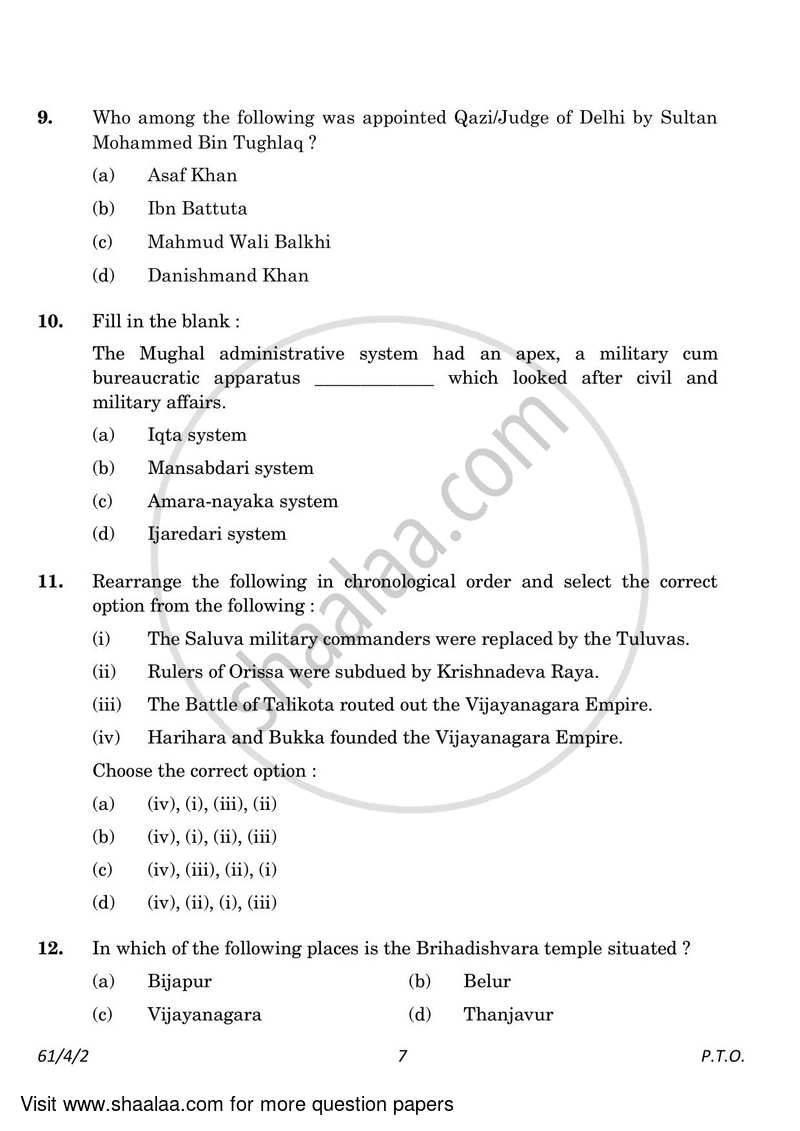 History 2022-2023 - CBSE 12th - Class 12 - CBSE (Central Board of Secondary Education) question paper with PDF download