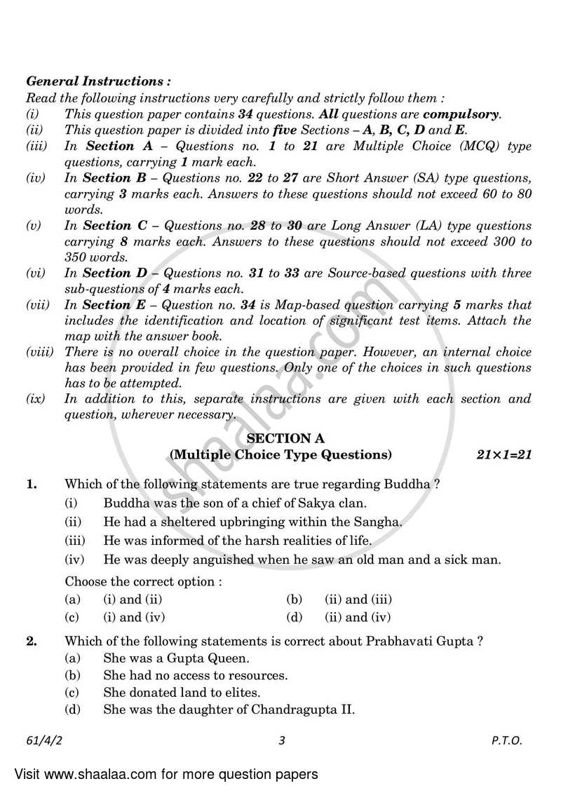 History 2022-2023 - CBSE 12th - Class 12 - CBSE (Central Board of Secondary Education) question paper with PDF download