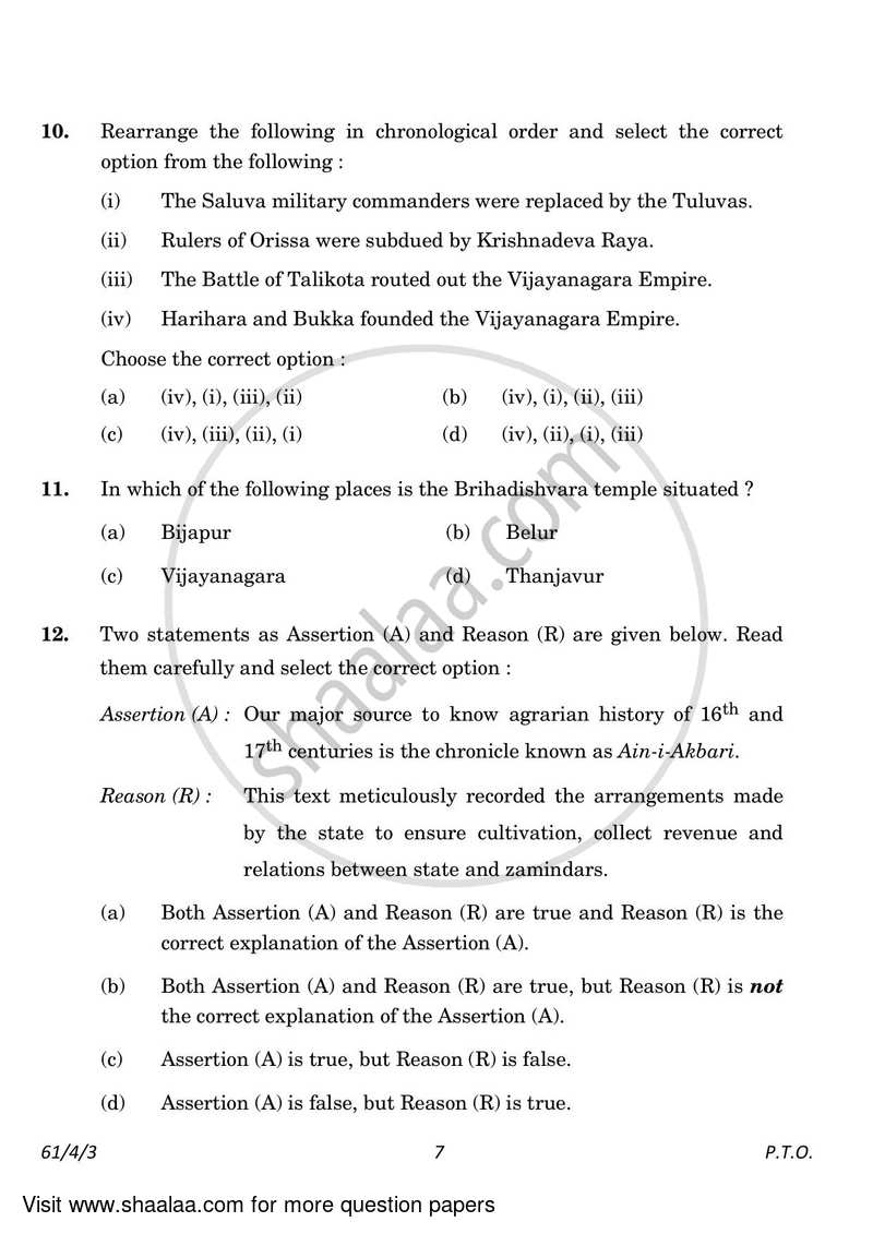 History 2022-2023 - CBSE 12th - Class 12 - CBSE (Central Board of Secondary Education) question paper with PDF download