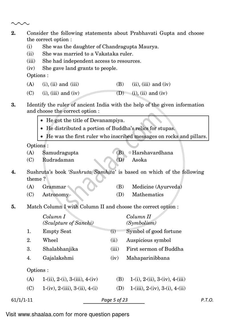 History 2023-2024 - CBSE 12th - Class 12 - CBSE (Central Board of Secondary Education) question paper with PDF download